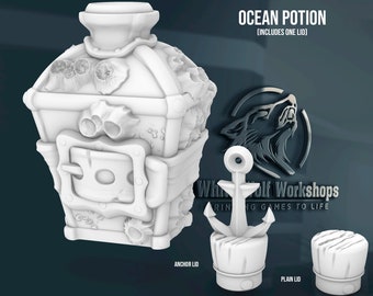 Ocean Potion | Tabletop Fantasy Role Play RPG Gaming Apothecary Cosplay Props - Dungeons and Dragons DnD D&D Pathfinder | Mythic Dice Box