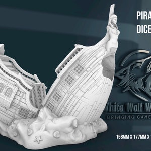 Wrecked Pirate Ship Dice Tower | Custom-Crafted Fantasy Dice Tower for Tabletop RPGs (Dungeons & Dragons, DnD), Wargaming, or Display