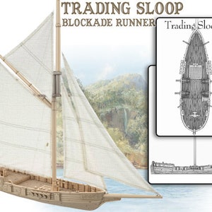 Trading Sloop 28/32MM | Custom-Crafted Fantasy Ship Model for Tabletop RPGs (Dungeons & Dragons/DnD), Wargaming, Dioramas or Display
