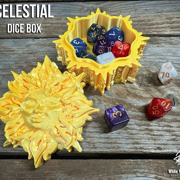 Celestial Dice Vault Box | Tabletop Fantasy Role Play RPG Gaming Cosplay Props - Dungeons and Dragon DnD D&D Pathfinder | Fates End