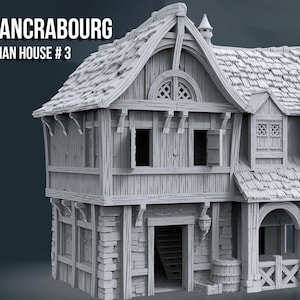 Civilian House #3 28/32mm | Custom-Crafted Fantasy Model for Tabletop RPGs (Dungeons & Dragons/DnD), Wargaming, Dioramas, or Display