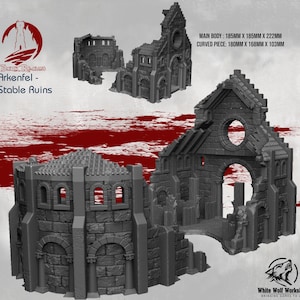 Arkenfel Stable Ruins 28/32mm | Custom-Crafted Fantasy Model for Tabletop RPGs (Dungeons & Dragons/DnD), Wargaming, Dioramas, or Display