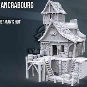 Fisherman&#39;s Hut 28/32mm | Custom-Crafted Fantasy Model for Tabletop RPGs (Dungeons & Dragons/DnD), Wargaming, Dioramas or Display