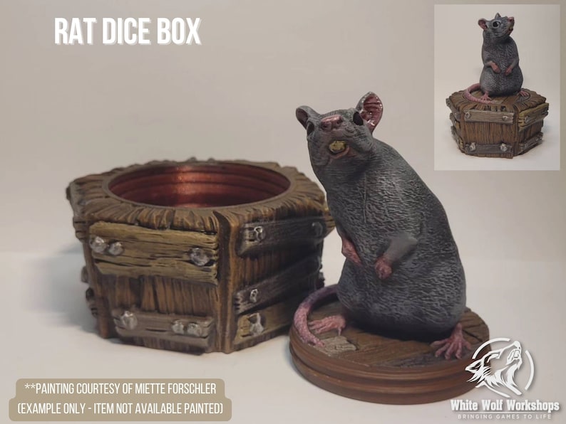 Coffin Rat Mythic Dice Box Jail Tabletop Fantasy Role Play RPG Gaming Cosplay Props Dungeons and Dragons DnD D&D image 1