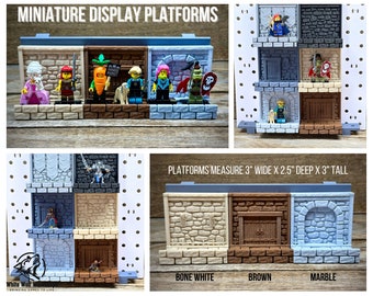 Miniature Minifig Display Platforms | 3D Printed Fantasy Tabletop Props - Dungeons and Dragons DnD, D&D, Pathfinder, Fantasy Gaming