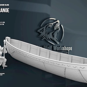 Canoe 28/32mm | Custom-Crafted Fantasy Ship Model for Tabletop RPGs (Dungeons & Dragons/DnD), Wargaming, Dioramas or Display