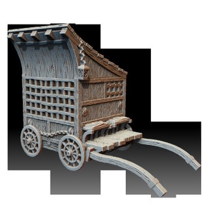Prison Cart - 28/32mm | Leichheim | 3D Printed Tabletop Fantasy Miniatures and Props | Dungeons and Dragons, DnD, D&D, Pathfinder