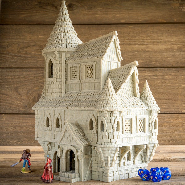 Scholar's House - 28/32mm | Custom-Crafted Fantasy Model for Tabletop RPGs (Dungeons & Dragons/DnD), Wargaming, Dioramas or Display