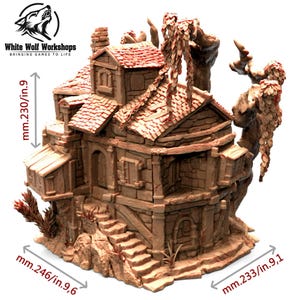 Blackwood Village House #1 28/32mm | Custom-Crafted Fantasy Model for Tabletop RPGs (Dungeons & Dragons/DnD), Wargaming, Dioramas or Display