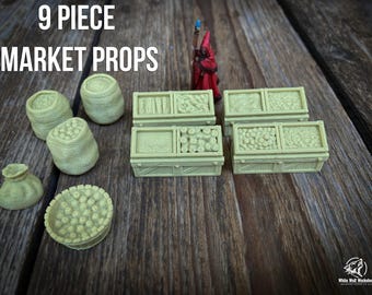 Market Props 15/28/32MM | Custom-Crafted Fantasy Model for Tabletop RPGs (Dungeons & Dragons/DnD), Wargaming, Dioramas or Display