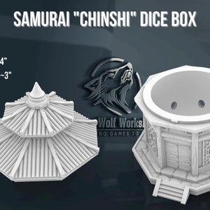 Samurai Dice Box | Custom-Crafted Fantasy Dice Storage for Tabletop RPGs (Dungeons & Dragons, DnD), Wargaming, or Display