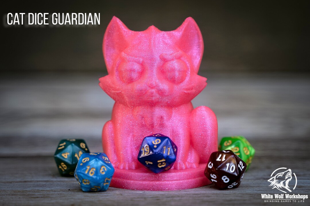 Cat Dice Guardian Tabletop Fantasy Role Play RPG Gaming Cosplay Props