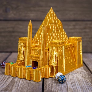 Temple of Ra Pyramid Dice Tower | Custom-Crafted Fantasy Dice Tower for Tabletop RPGs (Dungeons & Dragons, DnD), Wargaming, or Display