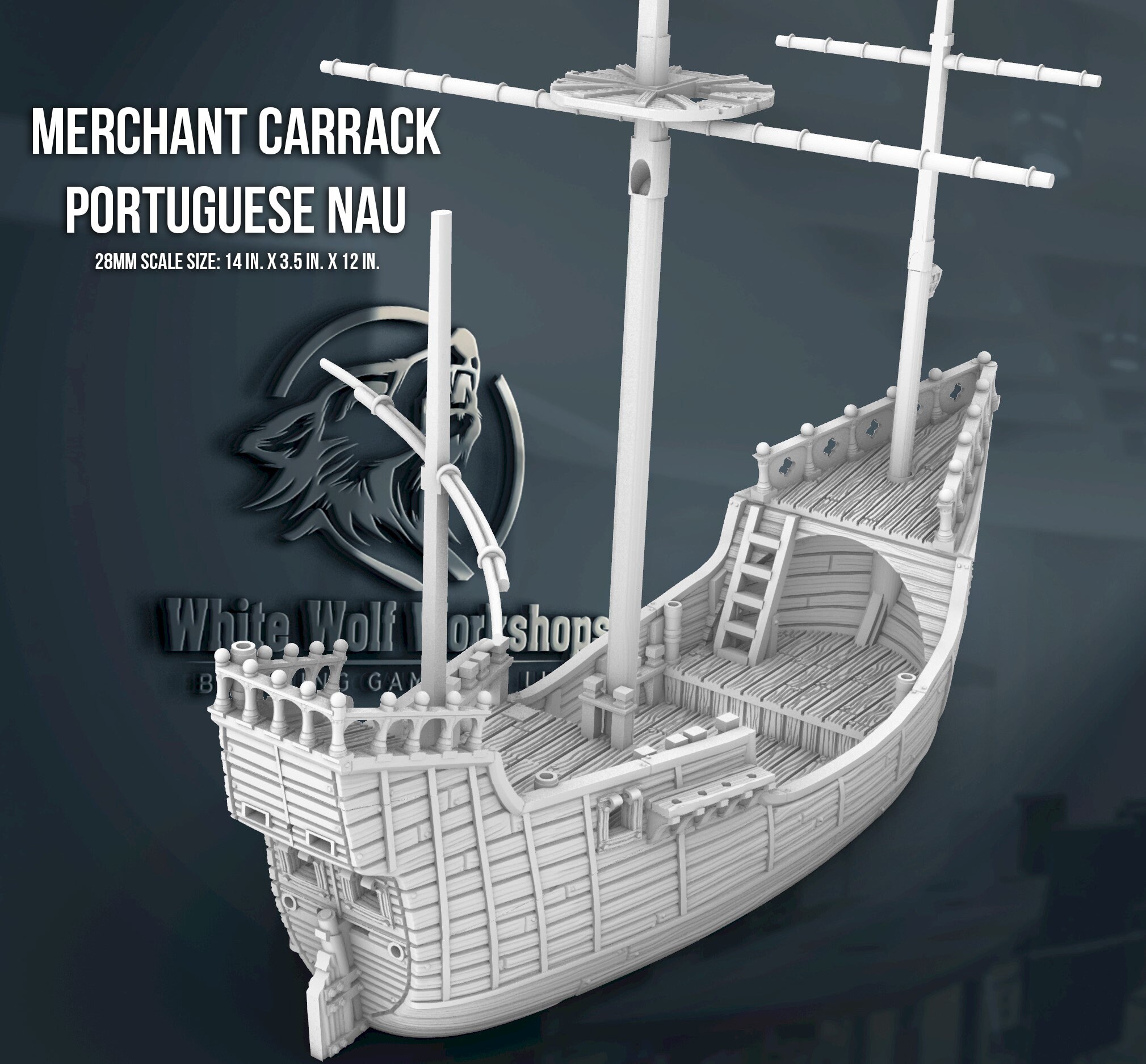 Merchant Carrack 28/32mm | Custom-crafted Fantasy Ship Model for ...