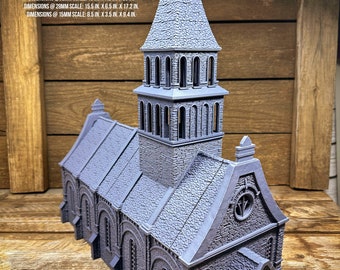 Church of the Dale Greendale Grimdale- 28/32mm | 3D Printed Fantasy Tabletop Miniatures Props Dungeons and Dragons DnD, D&D, Pathfinder