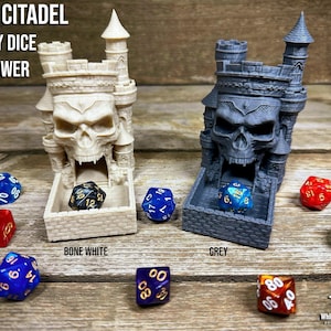 Skull Citadel Tiny Dice Tower | Custom-Crafted Fantasy Accessory for Tabletop RPGs, Dungeons & Dragons DnD, Wargaming, or Display