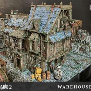 Smuggler's Warehouse 28/32MM | Custom-Crafted Fantasy Model for Tabletop RPGs (Dungeons & Dragons/DnD), Wargaming, Dioramas or Display