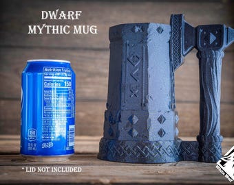 Dwarf Mug | Custom-Crafted Drink Holder and Accessory Inspired by Tabletop RPGs, Dungeons and Dragons, Wargaming, and Fantasy Worlds