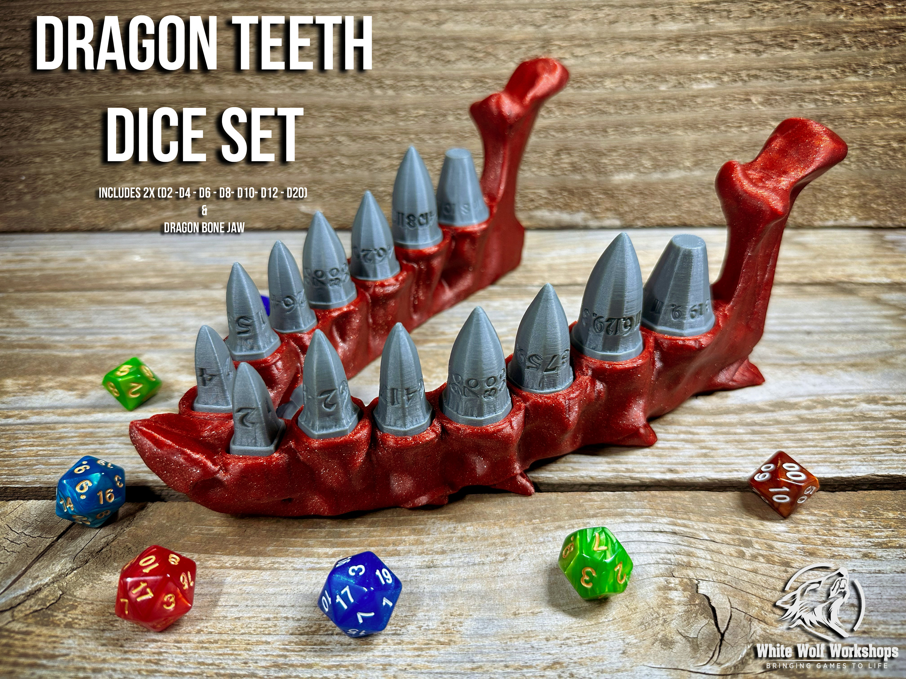 Dragon Teeth Dice Set Tabletop Fantasy Role Play RPG Gaming - Etsy