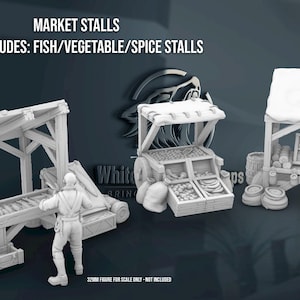 Market Stalls #2 28/32mm | Custom-Crafted Fantasy Model for Tabletop RPGs (Dungeons & Dragons/DnD), Wargaming, Dioramas or Display