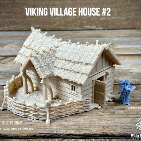 Maison de village viking n° 2 15/28/32 MM | Accessoires et accessoires de jeu de table Fantasy imprimés en 3D - Dungeons and Dragons D&D D&D | Maison longue