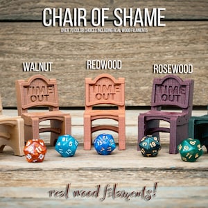 Chair of Shame Time Out Dice Jail Tabletop Fantasy Role Playing RPG Gaming Accessories Props Dungeons and Dragons DnD D&D Player Gift image 3