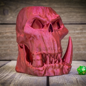 Orc Skull Mythic Mug Stein | Tabletop Fantasy Role Play RPG Gaming Cosplay Props - Dungeons and Dragon DnD D&D Wargaming | Drink Holder