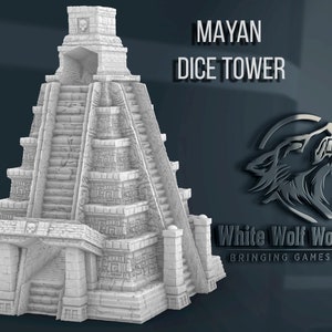 Mayan Dice Tower | Custom-Crafted Fantasy Dice Tower for Tabletop RPGs (Dungeons & Dragons, DnD), Wargaming, or Display