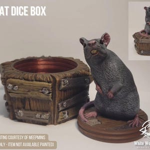 Coffin Rat Dice Box | Custom-Crafted Fantasy Dice Storage for Tabletop RPGs (Dungeons & Dragons, DnD), Wargaming, or Display
