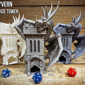 Wyvern Tiny Dice Tower | Custom-Crafted Fantasy Accessory for Tabletop RPGs, Dungeons & Dragons DnD, Wargaming, or Display