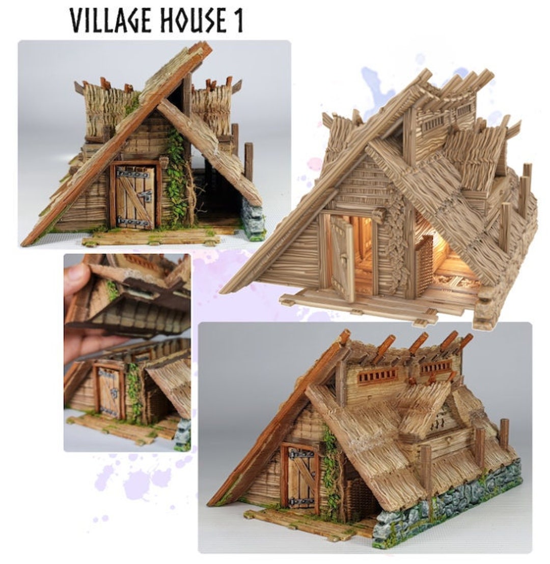 Viking Village House 1 15/28/32MM 3D Printed Fantasy Tabletop Gaming