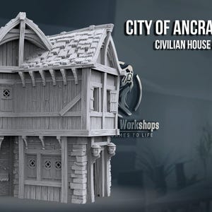 Civilian House #1 28/32mm | Custom-Crafted Fantasy Model for Tabletop RPGs (Dungeons & Dragons/DnD), Wargaming, Dioramas, or Display