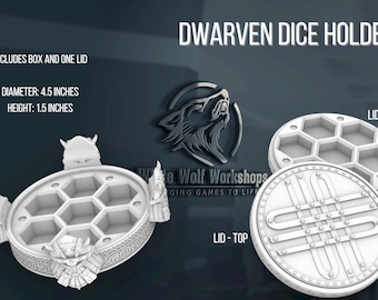 Dwarven Dice Holder | Custom-Crafted Fantasy Dice Storage for Tabletop RPGs (Dungeons & Dragons, DnD), Wargaming, or Display