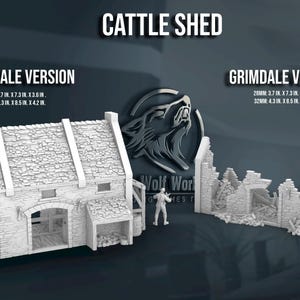 Cattle Shed - 28/32mm | Custom-Crafted Fantasy Model for Tabletop RPGs (Dungeons & Dragons/DnD), Wargaming, Dioramas, or Display