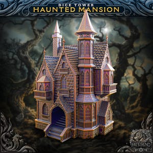 Haunted Mansion Dice Tower | Custom-Crafted Fantasy Dice Tower for Tabletop RPGs (Dungeons & Dragons, DnD), Wargaming, or Display