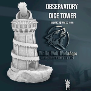 Observatory Dice Tower | Custom-Crafted Fantasy Dice Tower for Tabletop RPGs (Dungeons & Dragons, DnD), Wargaming, or Display