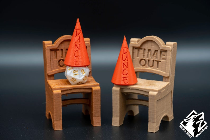 Chair of Shame! Time Out Chair Dice Jail | Tabletop Role Play Fantasy RPG Gaming Cosplay Props - Dungeons and Dragons, DnD, D&D | Fates End 