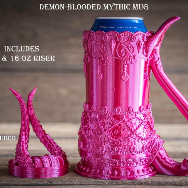 Demon-Blooded Mythic Mug Stein | Tabletop Fantasy Role Play RPG Gaming Cosplay Props - Dungeons and Dragon DnD D&D Pathfinder | Drink Holder