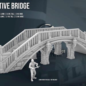 Decorative Bridge 28/32MM | Custom-Crafted Fantasy Model for Tabletop RPGs (Dungeons & Dragons/DnD), Wargaming, Dioramas, or Display