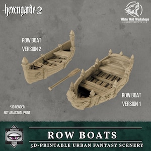 Row Boats 28/32MM | Custom-Crafted Fantasy Model for Tabletop RPGs (Dungeons & Dragons/DnD), Wargaming, Dioramas or Display