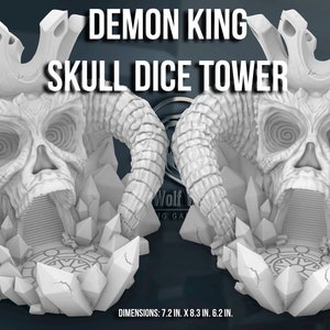 Demon King Skull Dice Tower| Custom-Crafted Fantasy Dice Tower for Tabletop RPGs (Dungeons & Dragons, DnD), Wargaming, or Display