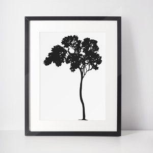 Tree Sketch Wall Art, Digital Download, Nature Minimalist Print, Black and White Tree Wall Art, Simple Tree Design, Botanical Wall Décor