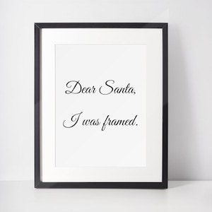 Dear Santa Print, Digital Download, Winter Wall Art, Naughty Gift Instant Download, Funny Christmas Wall Art, Printable Holidays Art