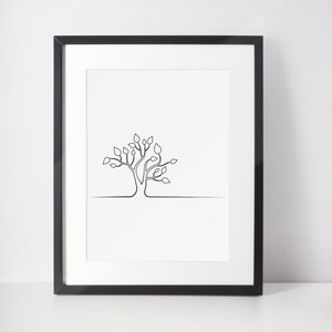 Tree Sketch Wall Art, Digital Download, Nature Minimalist Print, Black and White Tree Wall Art, Simple Tree Design, Botanical Wall Décor