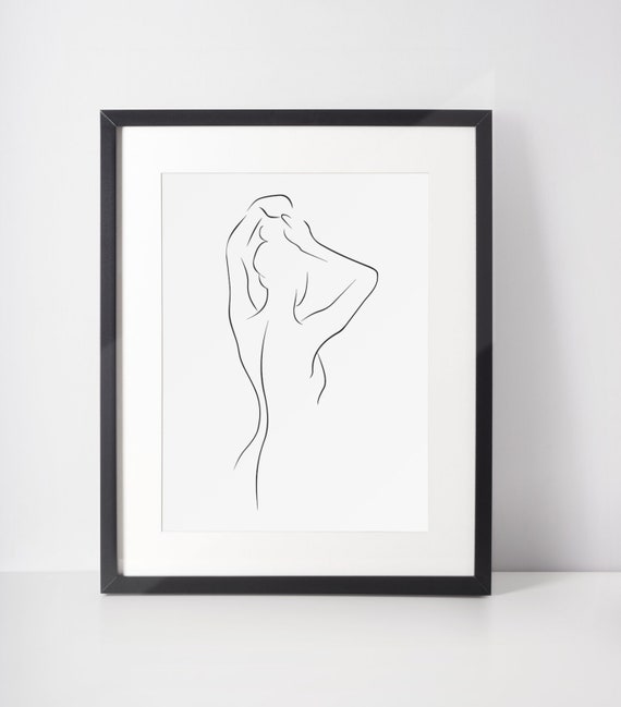 Woman's Back Sketch Print Digital Download Female Line | Etsy