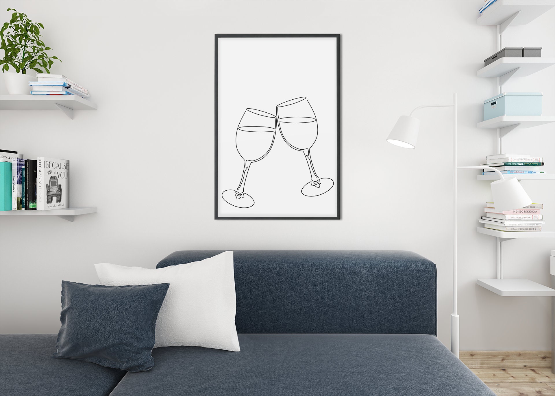 Two Wine Glasses Printable Digital Download Bar Décor - Etsy