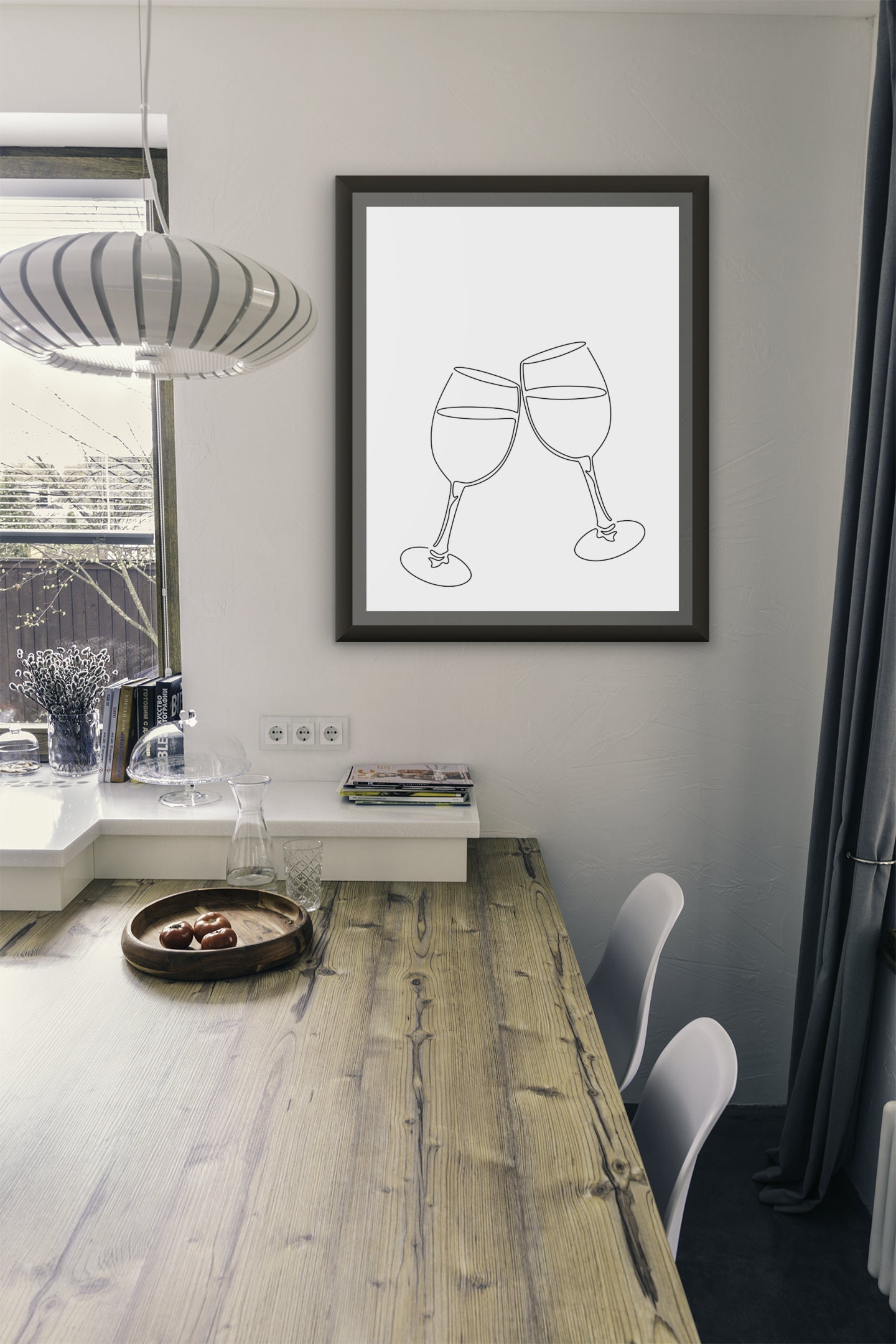 Two Wine Glasses Printable Digital Download Bar Décor - Etsy