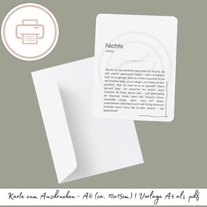 Lustige Karte Definition "Nichts" zum Ausdrucken, druckbares Last Minute Geschenk | Druckvorlage, Printables Definition