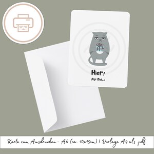 Carte drôle et ironique à imprimer, modèle d'impression de cadeau de dernière minute imprimable Cadeau imprimable pour les fans de chats