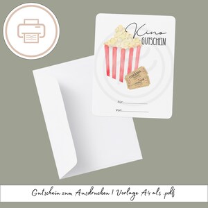 Cinema voucher to print, printable last minute gift print template gift voucher